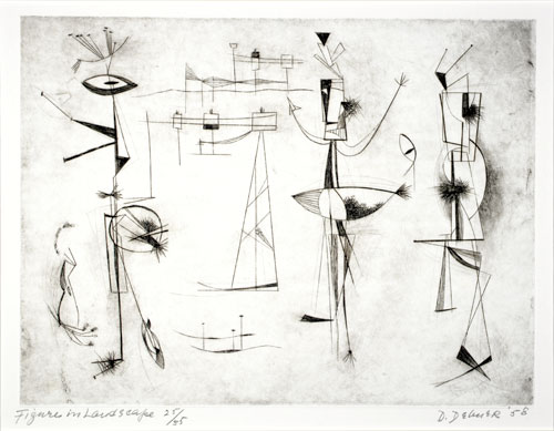 Figure in Landscape, 1958 — engraving
