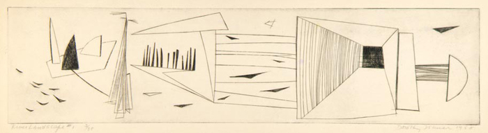 River Landscape No. 1, 1958 — engraving