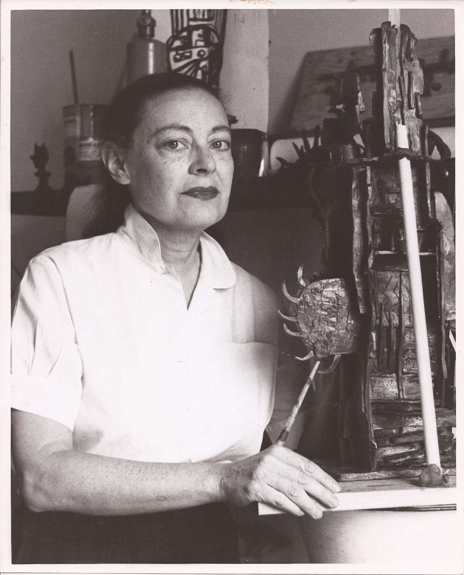 Dorothy Dehner in her studio, c. 1960s